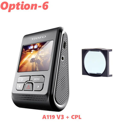 A119 V3 2K Car DVR Super Night Vision Quad HD Dash Cameras Parking Mode G-Sensor Rota Lens 2560 * 1600P Optional GPS CPL