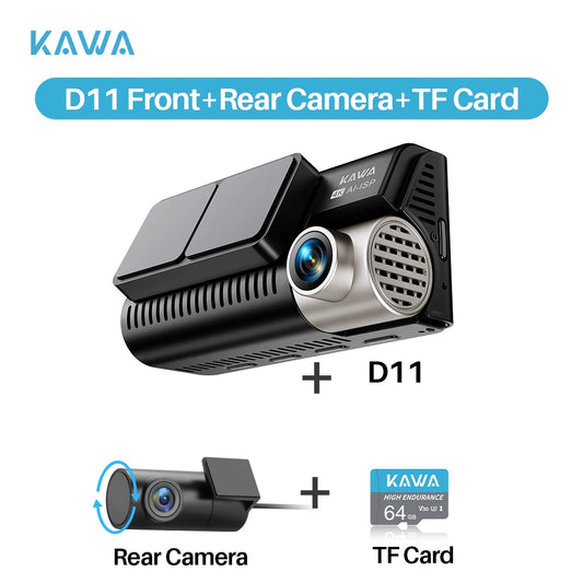D11 Front and Rear Dash Cam 4K Wifi Car DVR GPS Video Recorder AI-ISP Color Night Vision, Sony Starvis AUTO Dual Dashcam