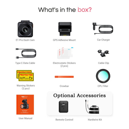 Element1 Pro 4Kmini Dashcam Front STARVIS 2 Platepix™ HDR Night Vision Built-In 5G Wifi GPS Car Dash Cam Support 1TB Ma