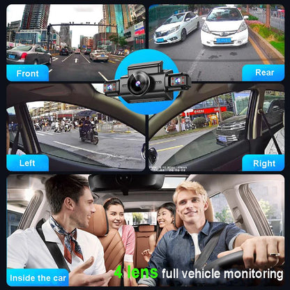 4 Channel Hidden Dash Cam with APP 4K HD Night Vision 24/7 Parking Monitor G-Sensor Loop Recording Motion Detection WDR Blackbox