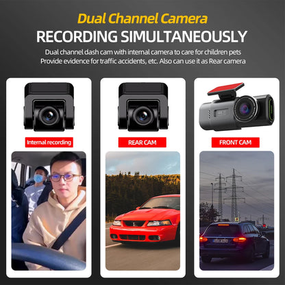 Dash Cam 4K GPS WIFI APP 24H Night Vision Mini Optional Rear Lens Dashcam Car DVR Video Recorder Camera for Car Black Box